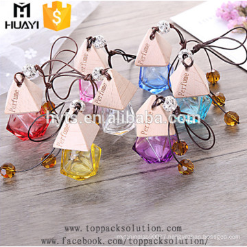 5ml irregular shape colored glass hanging car perfume bottle